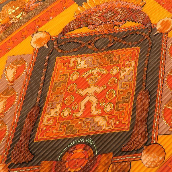 Hermes Pleated Scarf Orange — view 2