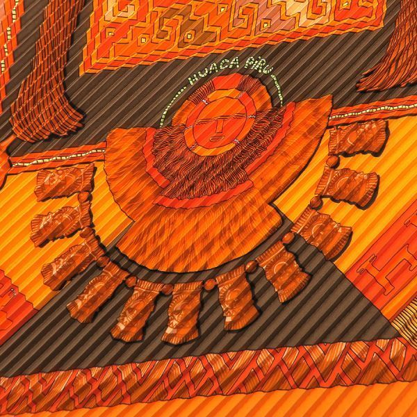 Hermes Pleated Scarf Orange — view 6