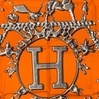 Hermes Carre 90 Vif Argent Silver Drop Orange Silk Scarf — view 8