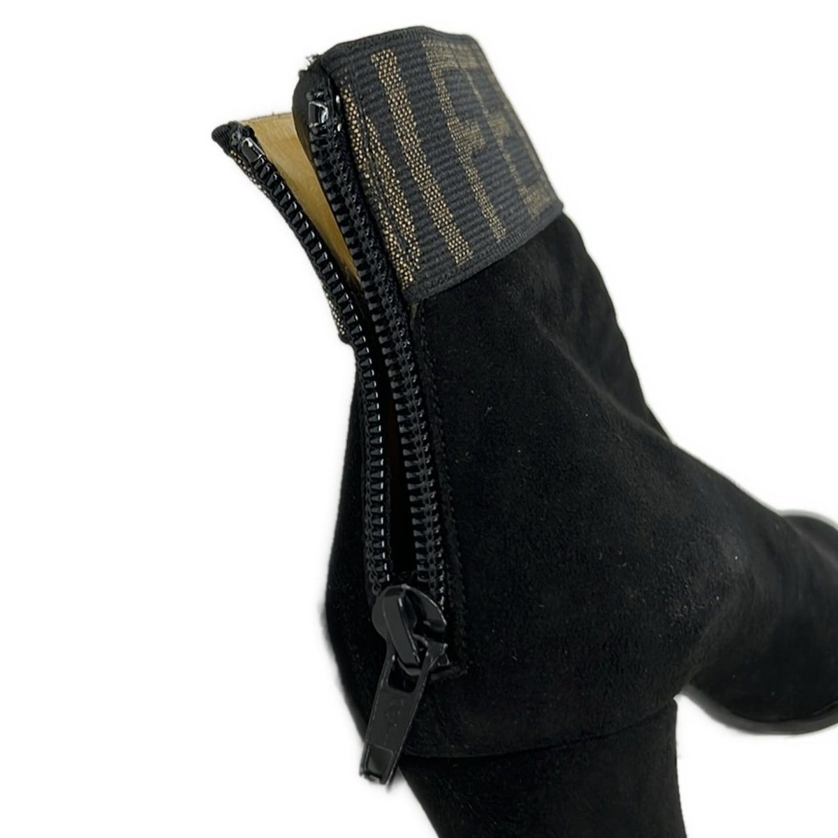 Fendi Short Boots 36 1 Black Yellow Logo Tape — view 5