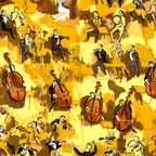 Hermes Carre 90 Concerto Yellow Silk 100% Scarf — view 7
