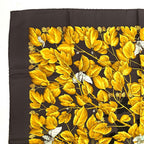 Hermes Carre 90 L'arbre de Soie Silk Mulberry and Silkworm Scarf Brown — view 2