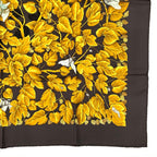 Hermes Carre 90 L'arbre de Soie Silk Mulberry and Silkworm Scarf Brown — view 4