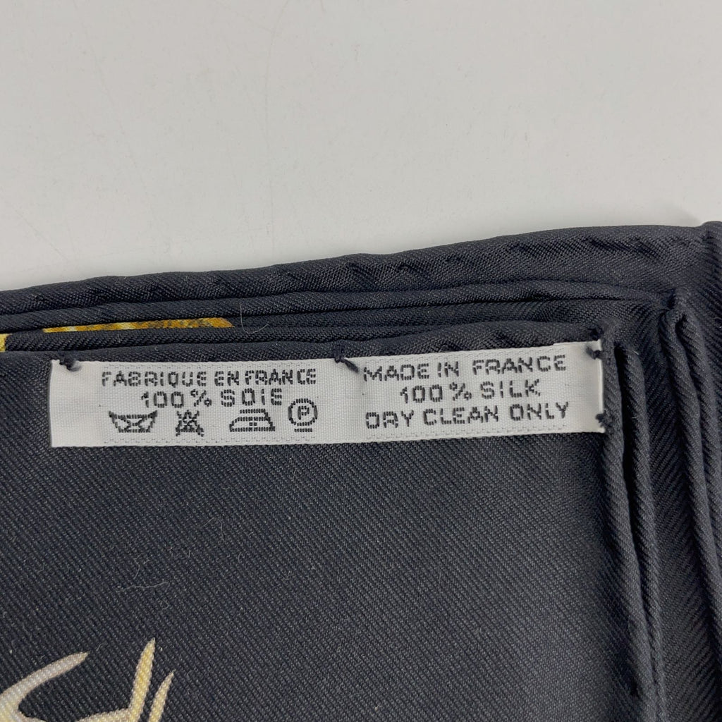 Hermes Carre 90 Passiflores Passion Flower Black Silk 100% Scarf — view 7