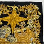 Hermes Carre 90 Passiflores Passion Flower Black Silk 100% Scarf — view 3