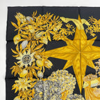 Hermes Carre 90 Passiflores Passion Flower Black Silk 100% Scarf — view 2