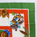 Hermes Carre 90 Confidets Descoeurs Friends of the Heart Green Multicolor Silk — view 5