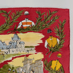 Hermes Carre 45 Chantilly Cite Racecourse Red Multicolor Silk 100% Scarf — view 3