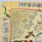 Hermes Carre 90 Neige D'antan Last Year's Snow Yellow Silk 100% Scarf — view 2