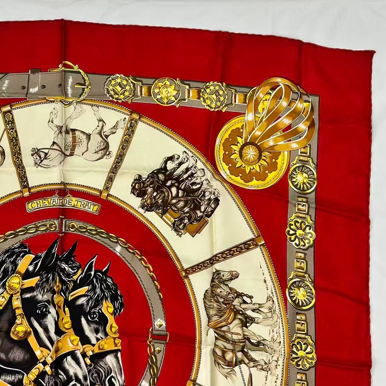 Hermes Carre 90 Scarf Silk Chevaux de Trait Taima — view 6