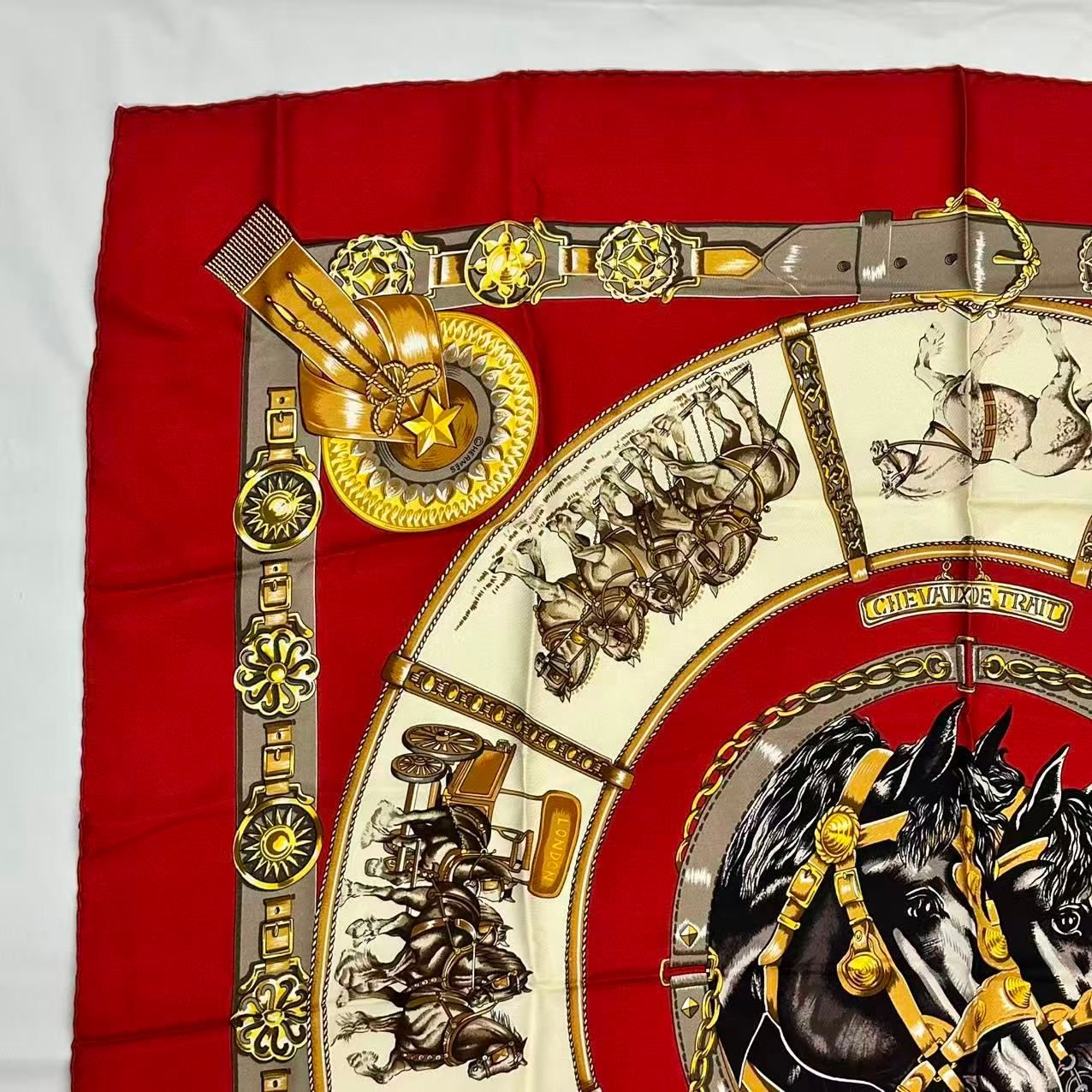 Hermes Carre 90 Scarf Silk Chevaux de Trait Taima — view 5