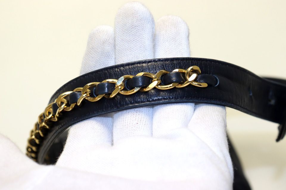 Chanel Bicolor Quilted GD Leather Belt — view 5