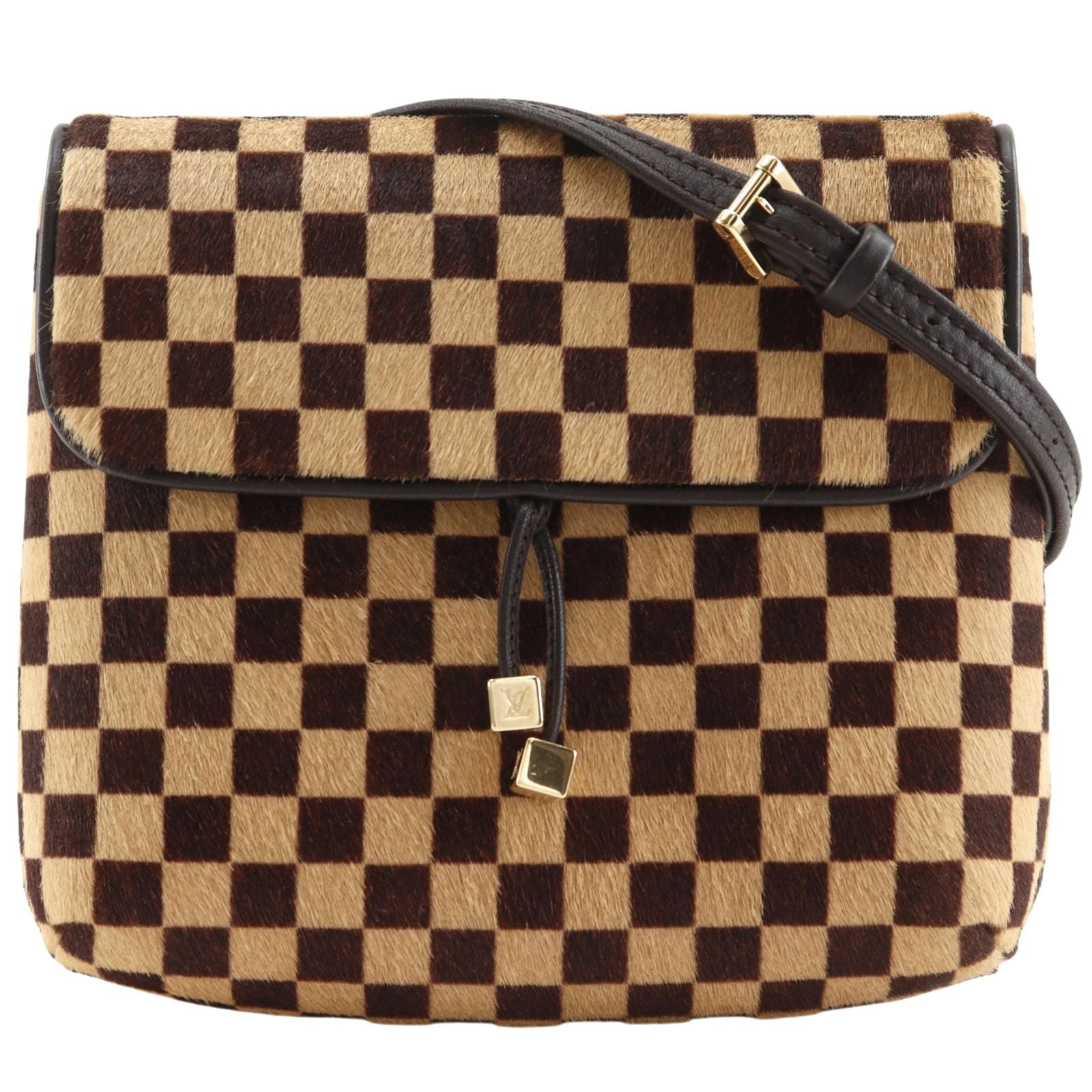 Louis Vuitton Gazelle Damier Sauvage 2-Way Calf Hair Brown Shoulder
