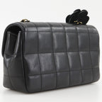 Chanel Choco Bar Camellia Chain Shoulder Calf Black — view 3