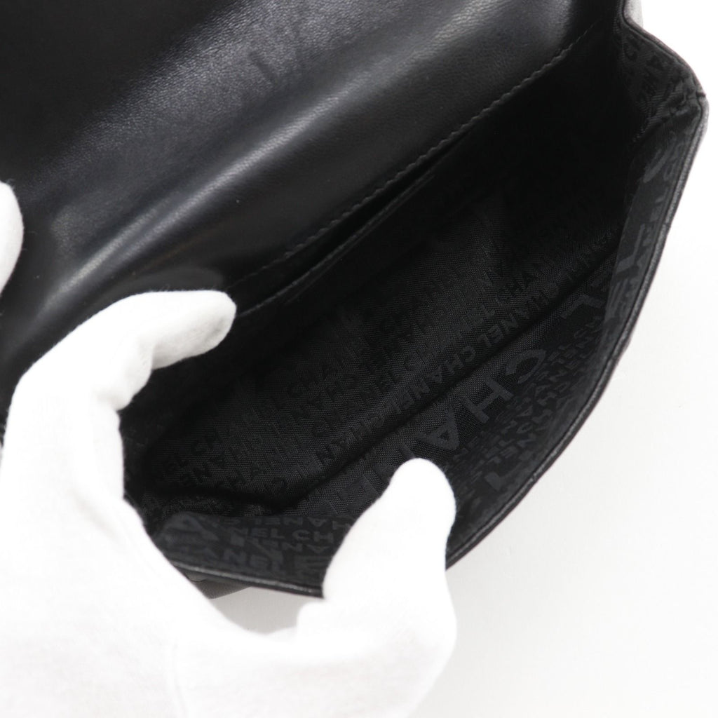 Chanel Choco Bar Camellia Chain Shoulder Calf Black — view 7