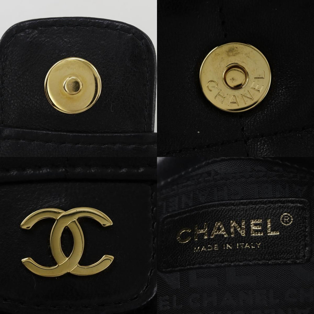 Chanel Choco Bar Camellia Chain Shoulder Calf Black — view 9