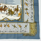 Hermes Carre 90 Scarf Silk les Plaisirs du Froid Joy on Ice Blue — view 3