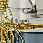 Hermes Carre 90 Scarf Silk les Plaisirs du Froid Joy on Ice Blue — view 7