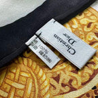 Dior Silk Scarf Logo Gold Chain Black — view 7