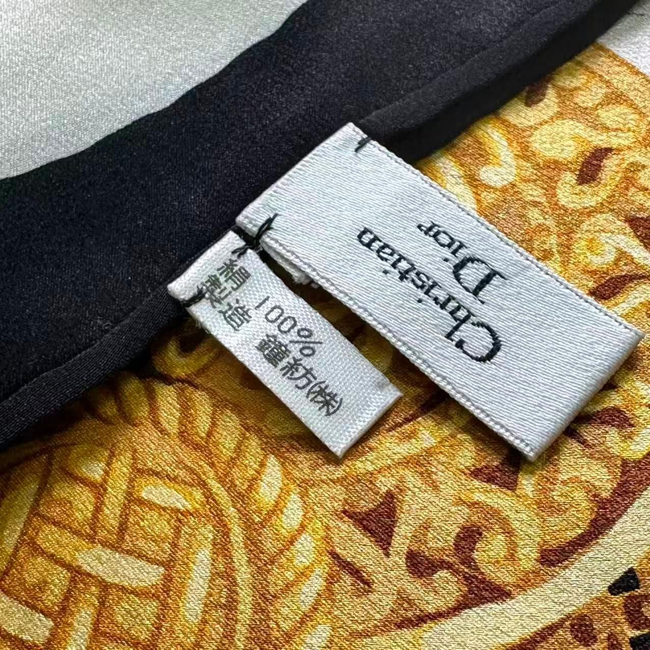 Dior Silk Scarf Logo Gold Chain Black — view 7