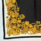 Dior Silk Scarf Logo Gold Chain Black — view 4