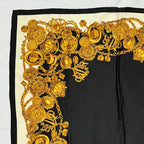 Dior Silk Scarf Logo Gold Chain Black — view 2