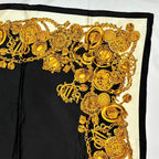 Dior Silk Scarf Logo Gold Chain Black — view 5