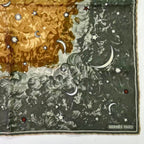 Hermes Scarf Silk L'annee Des Etoiles Year of the Stars Dark Green — view 5