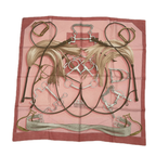 Hermes Carre 90 Projets Carres Planning Power Pink Silk 100% Scarf