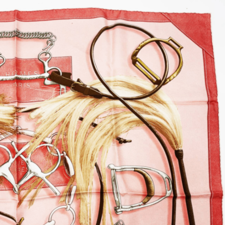 Hermes Carre 90 Projets Carres Planning Power Pink Silk 100% Scarf — view 3