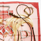 Hermes Carre 90 Projets Carres Planning Power Pink Silk 100% Scarf — view 3