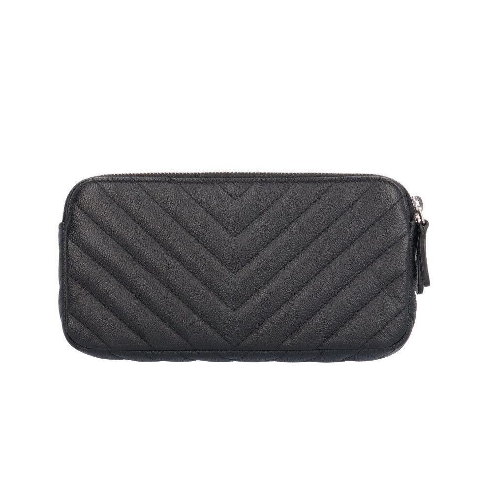 Chanel Stitch Shoulder Bag Leather Black — view 3