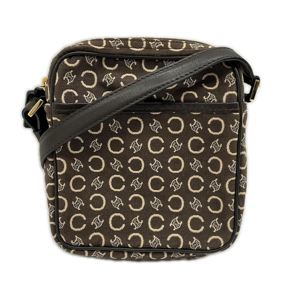 Celine C Macadam Shoulder Bag Jacquard Vintage Brown
