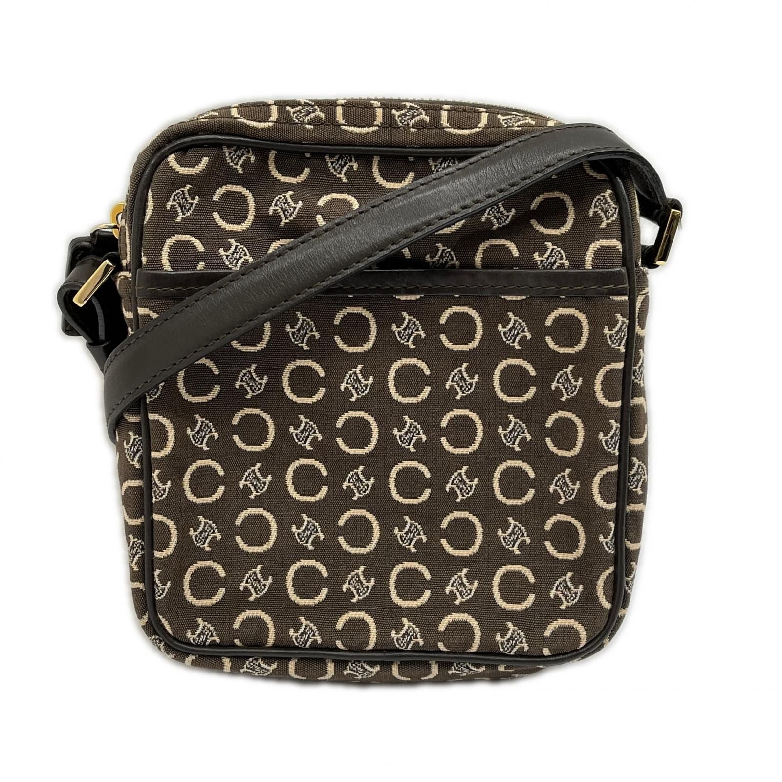 Celine C Macadam Shoulder Bag Jacquard Vintage Brown