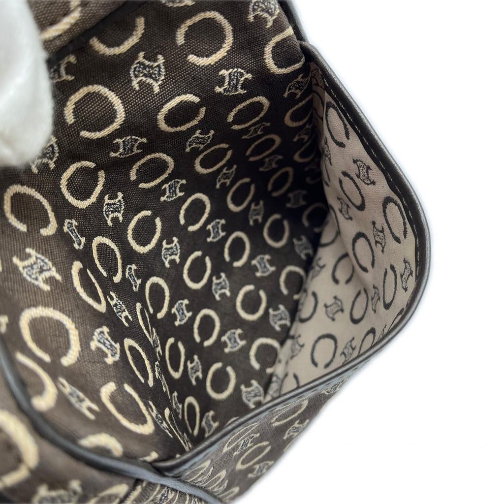 Celine C Macadam Shoulder Bag Jacquard Vintage Brown — view 8