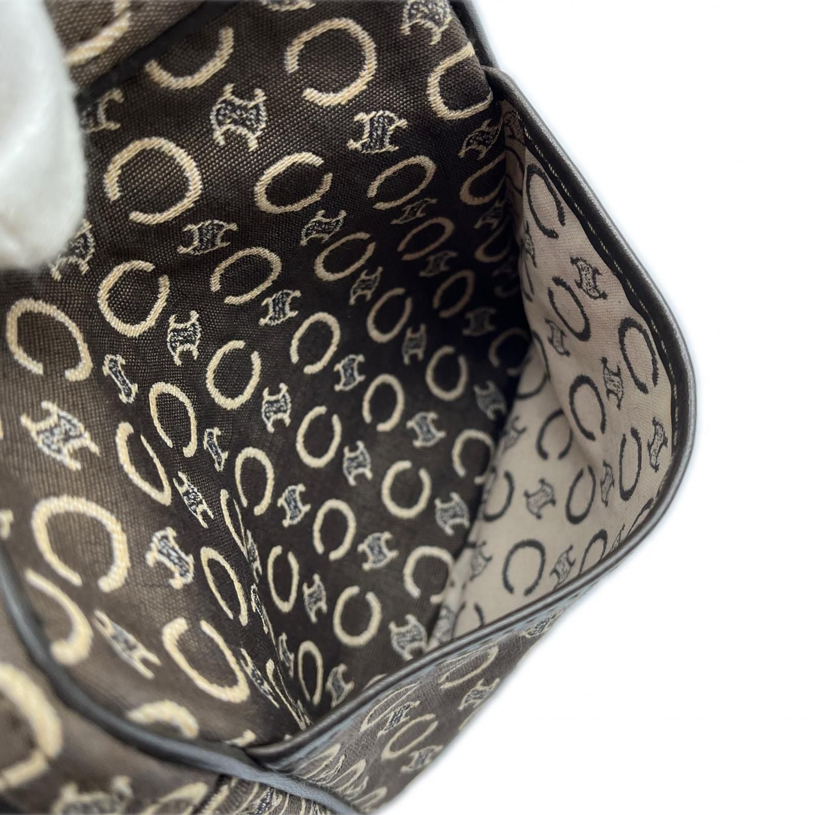 Celine C Macadam Shoulder Bag Jacquard Vintage Brown — view 8