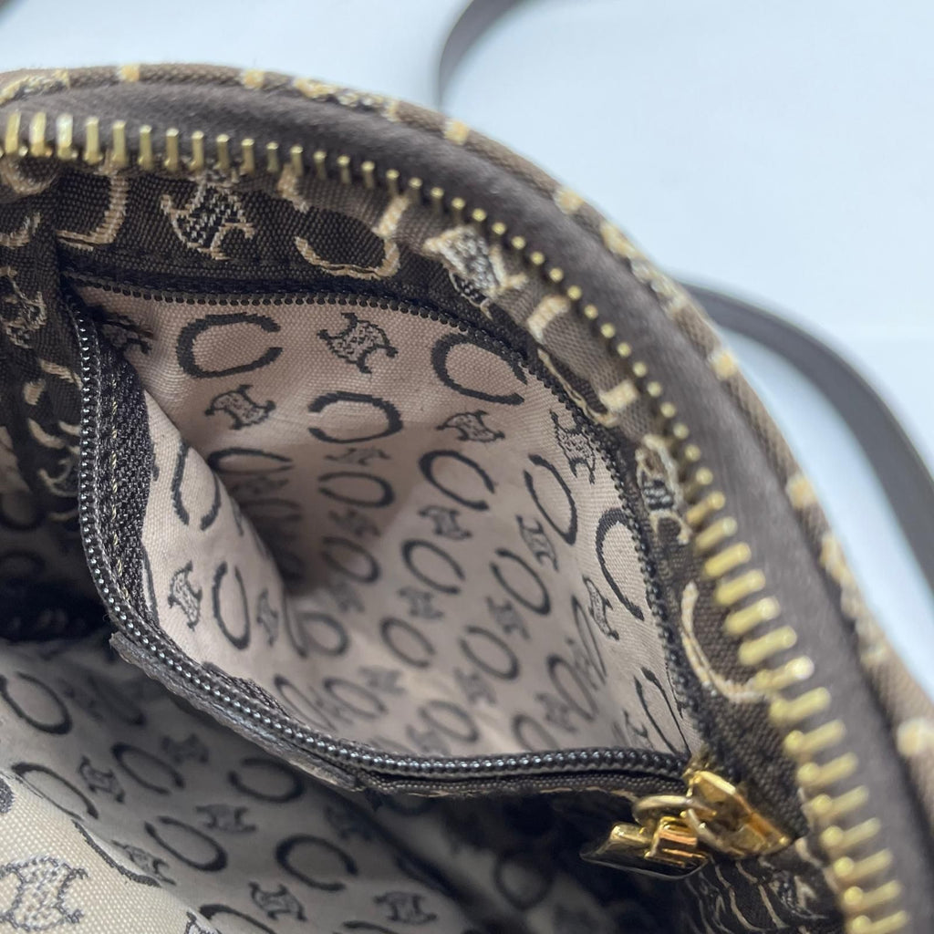 Celine C Macadam Shoulder Bag Jacquard Vintage Brown — view 9