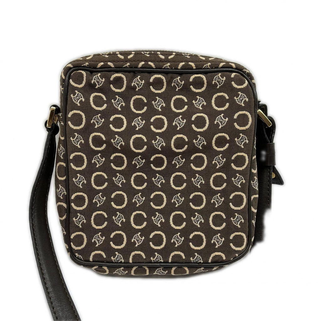Celine C Macadam Shoulder Bag Jacquard Vintage Brown — view 2