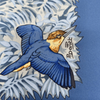 Hermes Super Rare Carre 90 la Treve de L Eau Water Truce Blue Silk 100% Scarf — view 8