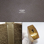 Hermes Handbag Picotin Lock Etoupe Taurillon Clemence Gold — view 6