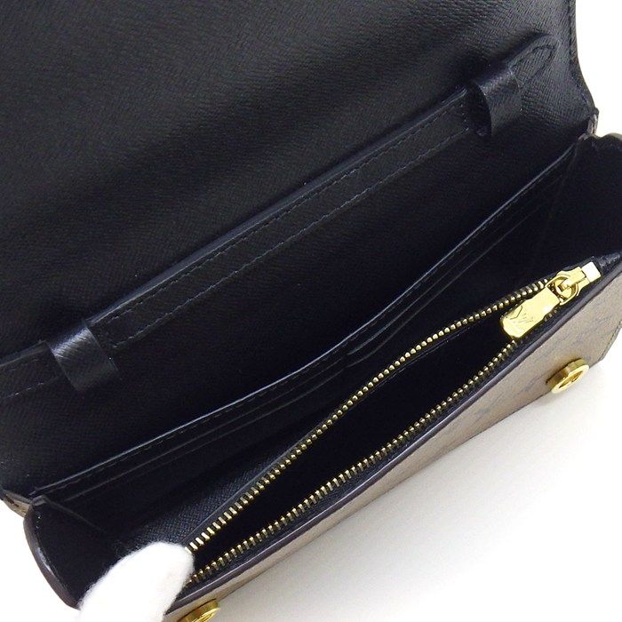Louis Vuitton Shoulder Bag Book Wallet on Chain Monogram Reverse Black Leather — view 6