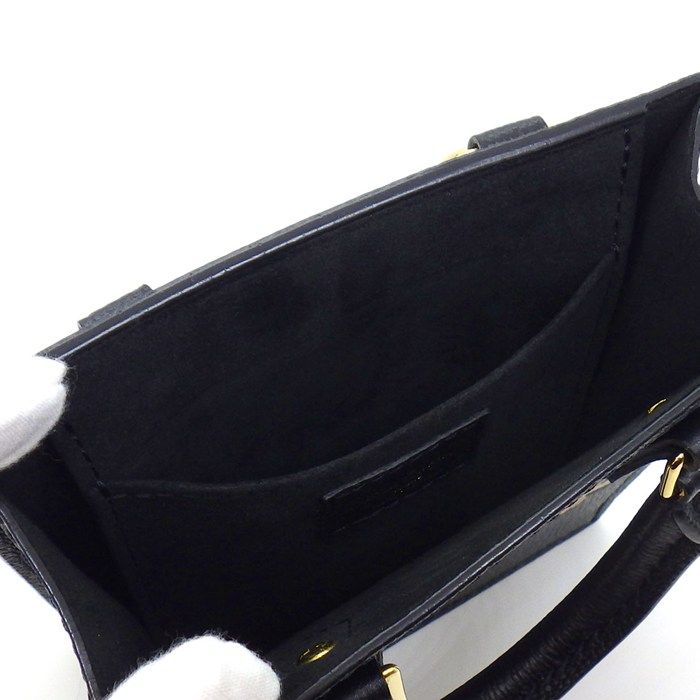 Louis Vuitton Shoulder Bag Petite Sac Plat Black Bicolor Monogram Empreinte — view 6