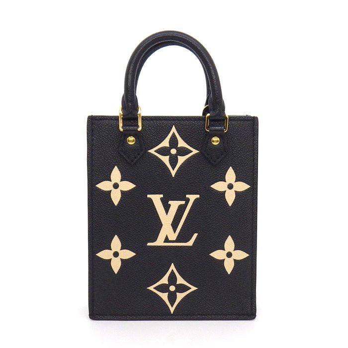 Louis Vuitton Shoulder Bag Petite Sac Plat Black Bicolor Monogram Empreinte — view 2