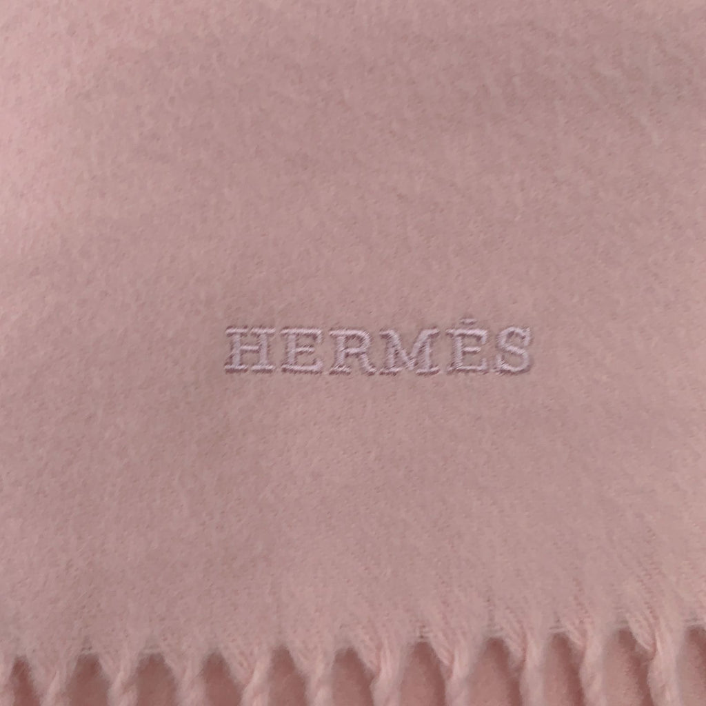Hermes Shawl Scarf Large Luxury Cashmere Fringe Pink — view 4