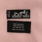 Hermes Shawl Scarf Large Luxury Cashmere Fringe Pink — view 6
