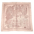 Hermes Wood Legend Scarf Carre 90 Lion Sheep Silk Pink