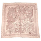 Hermes Wood Legend Scarf Carre 90 Lion Sheep Silk Pink