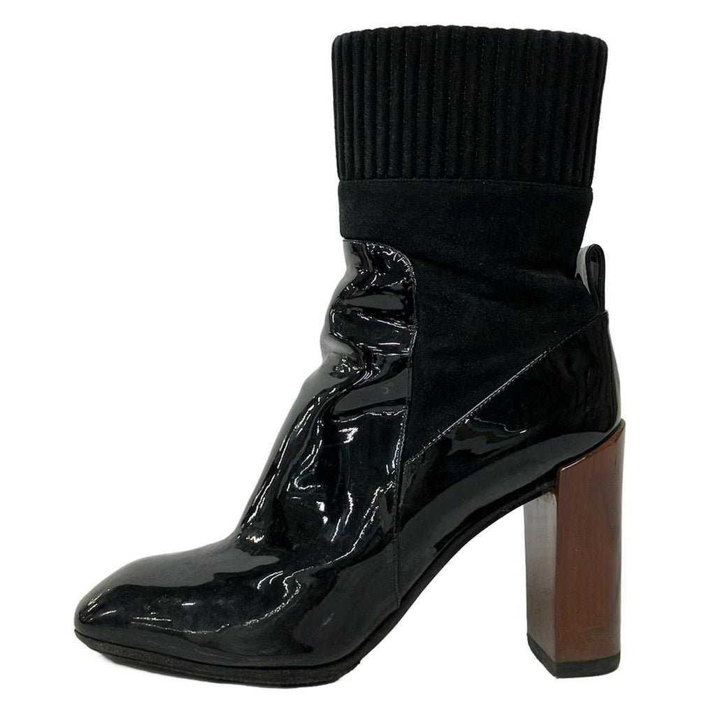 Louis Vuitton Short Boots 36.5 Black Leather