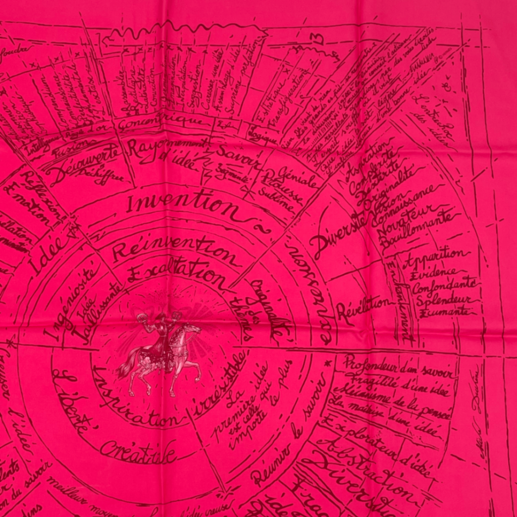 Hermes Carre 90 Birth of Dare Silk Scarf Pink — view 2