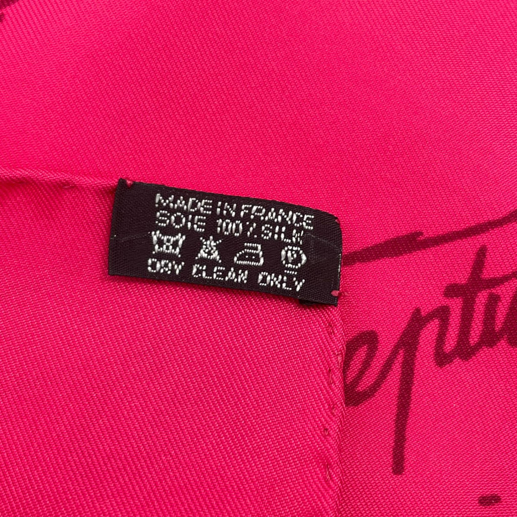 Hermes Carre 90 Birth of Dare Silk Scarf Pink — view 6